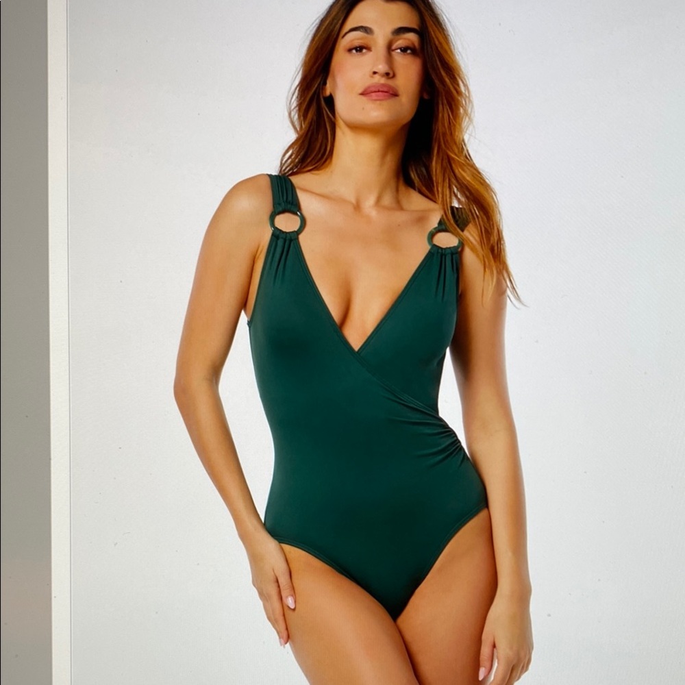 Carmen Marc Valvo One piece Surplice Saint Tropez size 12
